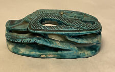 Egyptian Turquoise Faience Heart Scarab Amulet picture