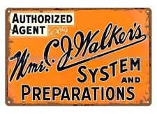 MADAM C. J. WALKER AFRICAN AMERICAN HAIR CARE system preparations tin sign picture