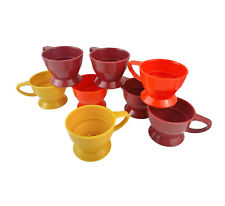 Vintage SOLO Cozy Cup - Cup Holders Hard Plastic Set Of 8 Cups Fall Colors #68A picture