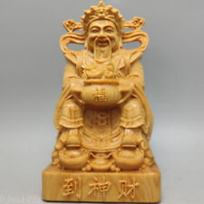 Cliff Cypress Wood Carving God Wealth To Offering Ornaments Car Decoration Solid picture
