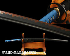 Black Clay Tempered Damascus Folded 1095 Steel Katana Japanese Sword Red Hamon picture