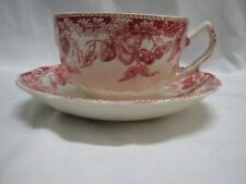 Johnson Brothers Strawberry Fair Ironstone pink cup & saucer set  picture