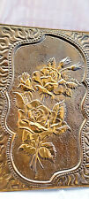 Very Big Flowers Chekanka Ussr Vintage Panno Knocked Stamping Embossed Picture picture