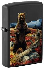 Zippo Linda Pickens Bear Design Black Matte Pocket Lighter 48597-103770 picture