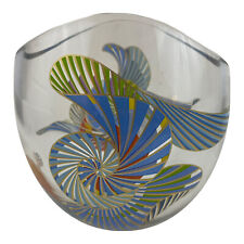 Brigitte Doege ROSENTHAL Bowl Vase Glass Modernist Elliptical Bird 1980s Signed picture