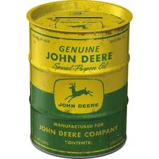 Nostalgic-Art - Metal Money Box Piggy Bank as Oil Barrel - John Deere  picture
