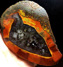 380g Agate Geode RARE  COLORFUL SURYA AGATE CRYSTAL SPECIMEN B621 picture
