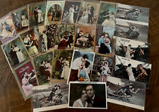 LOT of 25 Early 1900's~ Romance~SENTIMENTAL Lovers COURTSHIP POSTCARDS-h858 picture