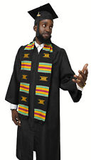 Black and Gold Hand Woven Kente Cloth Graduation Stole / Sash picture