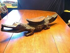 Large Superb RARE Antique African Carved Stool in Alligator Form picture