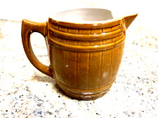 Vintage UHL Pottery Brown Barrel Pitcher 5.5