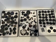 Antique Black Buttons/ Buckles, Celluloid Bakelite Early Plastics Art Deco #AA9 picture