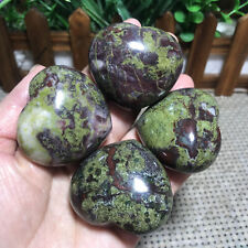 308g  4pcs Natural dragon blood stone Jasper Crystal heart  healing. mh1633 picture