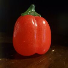 Art Glass Red Bell Pepper Vegetable, Home Decor/Paperweight picture