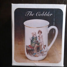 Norman Rockwell The Cobbler Ceramic Mug With Gold Trim Ht 4 1/4