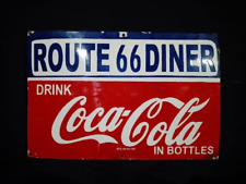 Porcelain Route 66 Coca Cola Enamel Metal Sign Size 30