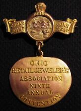 1915 OHIO RETAIL JEWELERS CONVENTION MEDAL BADGE - CEDAR POINT OH OHIO picture