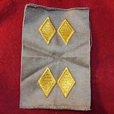 PAIR VINTAGE US Army ROTC CADET LIEUTENANT COLONEL RANK Gold Sew On (15CR34) picture