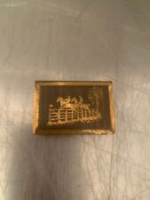 Vintage Metal Match Box Holder with Horses Jumping Fence - Ax picture