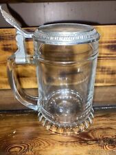 Vintage ALWE Glass Beer Stein with Pewter Lid - West Germany. picture