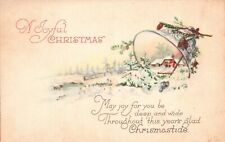 Vintage Postcard 1924 A Joyful Christmas Glad Christmastide Holiday Greetings picture