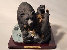 Black Bear Mother And Her Cubs The River/Woodlands Statue 5.5