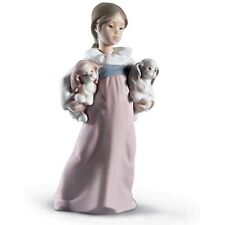 LLADRÓ Lladro Arms Full of Love Figurine Porcelain Girl Puppies Figure 01006419 picture