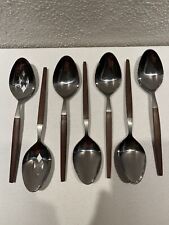 Vintage Ekco ETERNA EPIC Canoe Muffin MCM Lot of Serving Spoons 2 Pierced picture