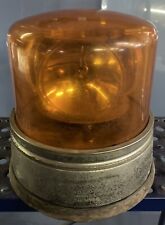 KD MODEL 889 3-LAMP ROTATING BEACON, COMPLETELY OPERABLE, AMBER DOME, BAD CHROME picture