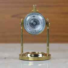 Victorian Vintage Compass Brass Theme Desk Clock Christmas Mantle/Shelf picture