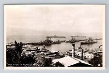 Gibraltar Great Britain RPPC, US Ships In Harbour, Vintage c1949 Postcard picture