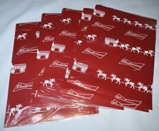 Budweiser Clydesdale Gift Wrap Wrapping Paper Lot Of 5 Sealed Sheets picture