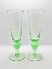 Rare Artland Iris seeded glass champagne flutes set of 2 picture