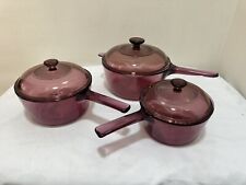 Visions Cookware Cranberry 6 Piece Set Made In USA Saucepans picture