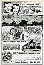 1953 Redman Trailer co Alma Michigan mobile apartment vintage art print Ad adL43 picture