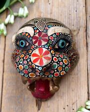 #5 Leopard Jaguar or Tiger Wood Mask Small Sz Handmade Guerrero Mexican Folk Art picture