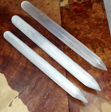 Selenite Wand - Selenite Pencil Massage Wand Stone - Polished Smooth Crystal picture