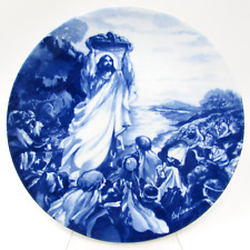 Avon Porcelain Jesus Feeds The Multitude Collectors Plate Home Decoration Blue picture