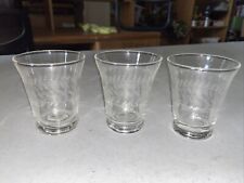 Vintage Etched Glassware (by ANCHOR HOCKING) Set of 3 - 4 Oz Flat Tumbler picture