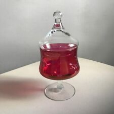 Vintage Red Luster Glass Apothecary Jar with Lid picture