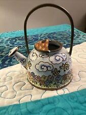 Empress Arts Enamel On Copper Mini Watering Can Bumble Bees 🐝 picture