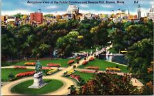 Gorgeous Airplane View Public Gardens Beacon Hill Boston Massachusetts Postcard picture