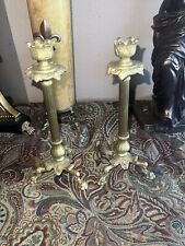 Antique French bronze candles Holder  Italian 11tall picture