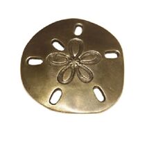 Solid Brass Sand Dollar Paperweight Beach Nautical Decor 3'' Ship Boat Cabin  picture