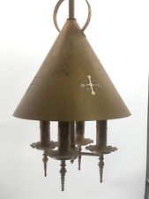 Vintage Hollywood Regency Church Swag Candelabra Hanging Lamp picture