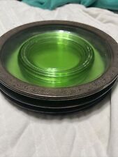 Lot of 6-Tiffin-Franciscan Rambler Rose Green Lunch Plate Gold Border 8 1/8”D picture