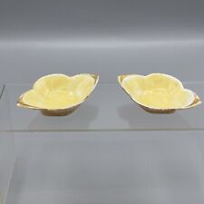 Vintage Noritake Luster Oval Celery Salt With Gilt Rim Yellow Orange picture
