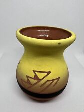 Vtg Handcrafted Native American Sioux Indian Small Vase SIGNED By Red Feather picture