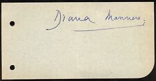 Diana Manners d1986 signed autograph auto 3x6 Cut English Actress and Aristocrat picture