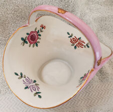 PORCELAIN BASKET WITH HANDPAINTED AND DECAL ADORNMENT picture